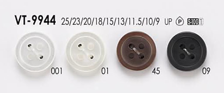 VT-9944 Botón De Poliéster De 4 Orificios Con Forma De Concha Simple IRIS