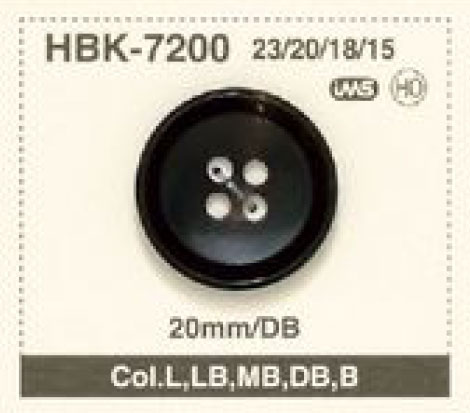 HBK-7200 Botón De Cuerno De 4 Orificios De Material Natural Para Traje / Chaqueta De Búfalo IRIS