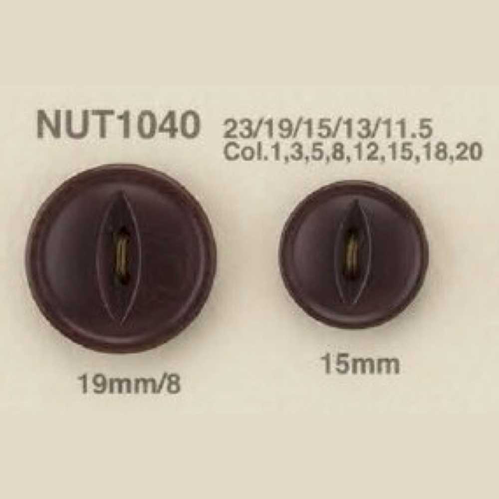 NUT-1040 Botón De 2 Agujeros De Ojo De Gato De Nuez De Material Natural IRIS