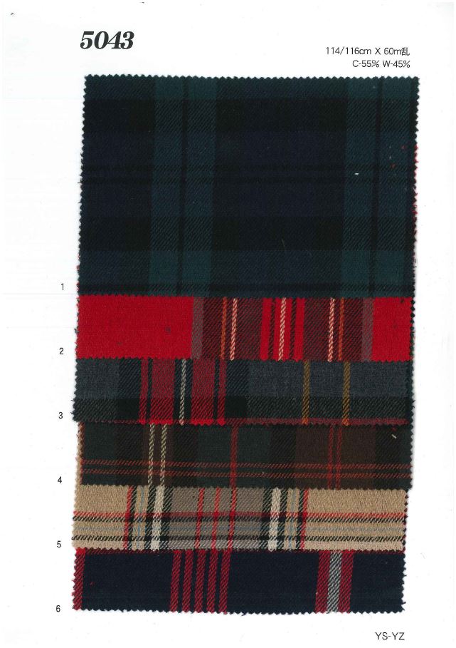 MU5043 Cuadros De Algodón Y Lana[Fabrica Textil] Ueyama Textile