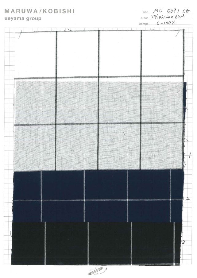 MU5091 Cheque De Tela De Máquina De Escribir[Fabrica Textil] Ueyama Textile