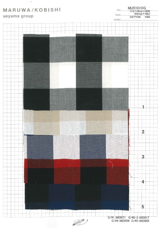 MU5101OG Comprobación De Bloque De Tela De Máquina De Escribir[Fabrica Textil] Ueyama Textile