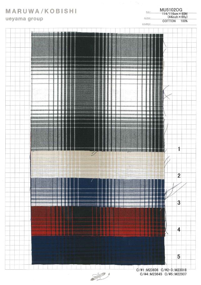 MU5102OG Paño De Máquina De Escribir En Cheque De Rotura[Fabrica Textil] Ueyama Textile