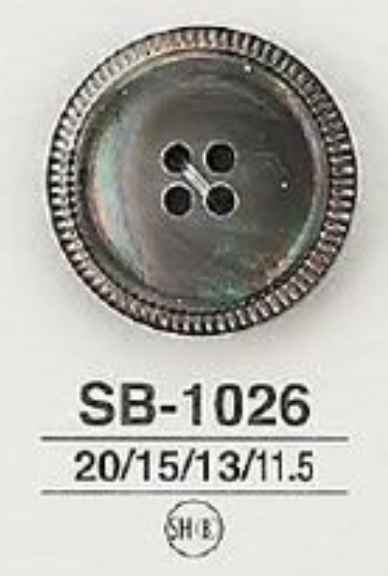 SB-1026 Frente De 4 Orificios De Concha De Nácar, Botones Brillantes[Botón] IRIS