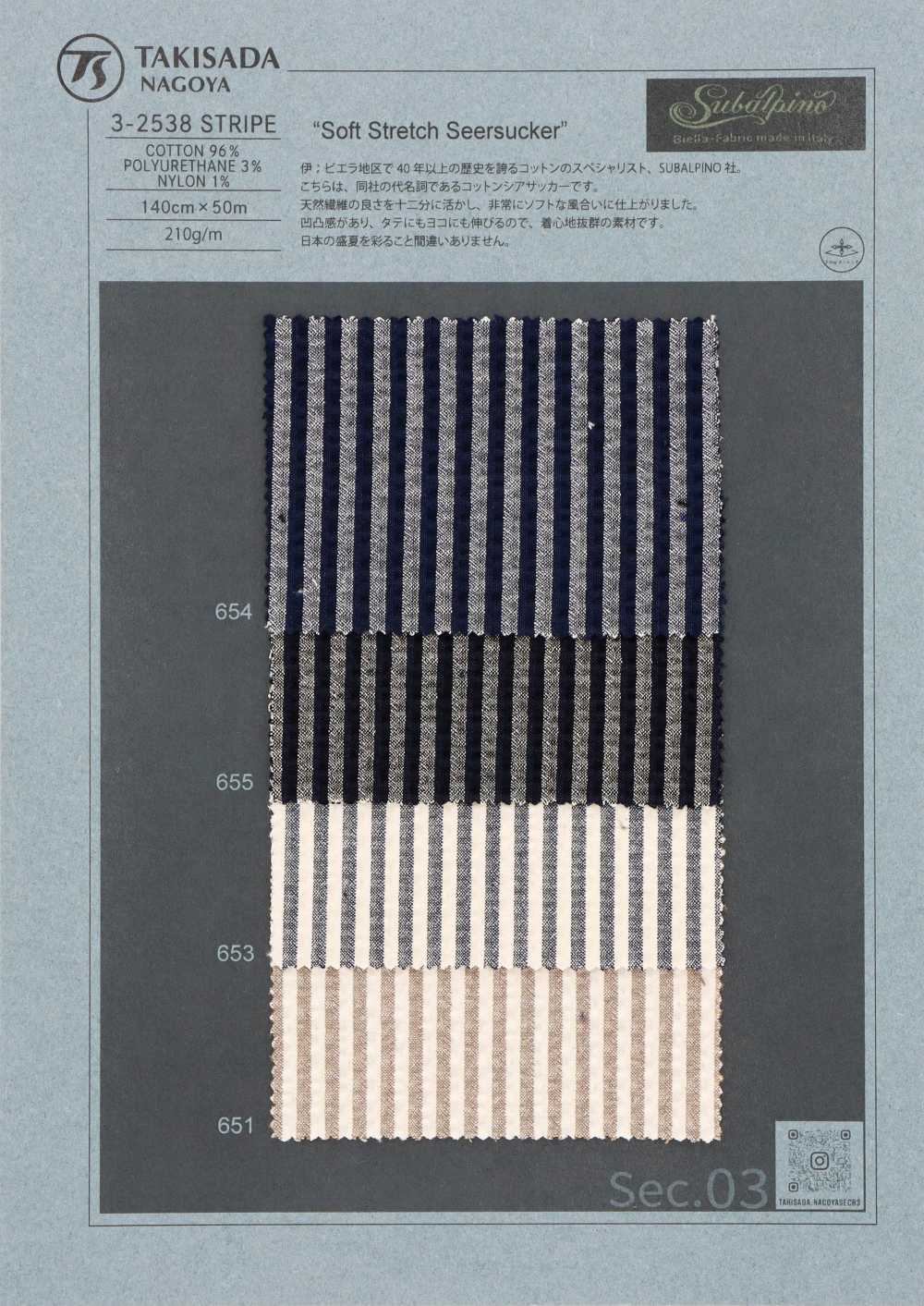 3-2538STRIPE SUBALPINO Sheer Seersucker Stripe[Fabrica Textil] Takisada Nagoya
