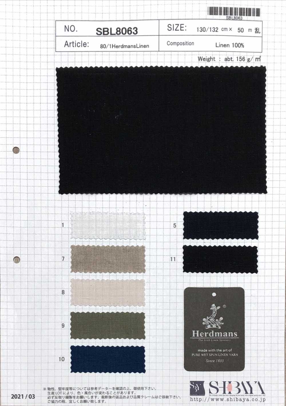 SBL8063 80/1 Lino De Hardman[Fabrica Textil] SHIBAYA