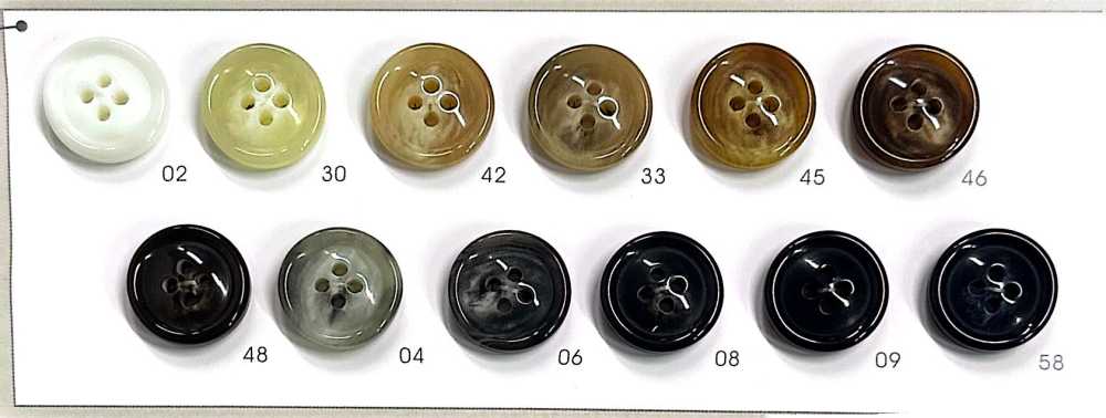 UNICORN779 [Estilo Buffalo] Botón De 4 Orificios Con Borde, Sin Brillo NITTO Button