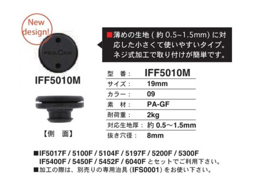 IFF5010M Botón A Presión De Fácil Instalación De 19 Mm.[Botón De Presión] FIDLOCK