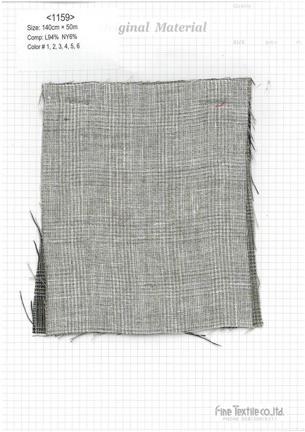 1159 Procesamiento De Lavadora Linen Glen Check[Fabrica Textil] Textil Fino