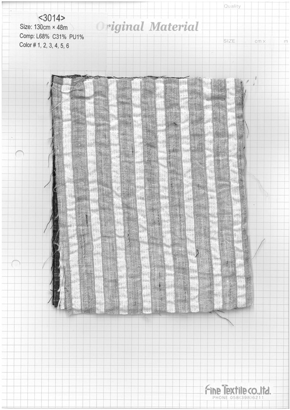 3014 Fruncido Lino Algodón Rayas[Fabrica Textil] Textil Fino