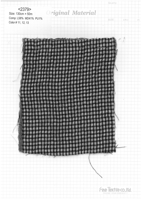 2379 Fruncido Cuadros Modal Lino[Fabrica Textil] Textil Fino