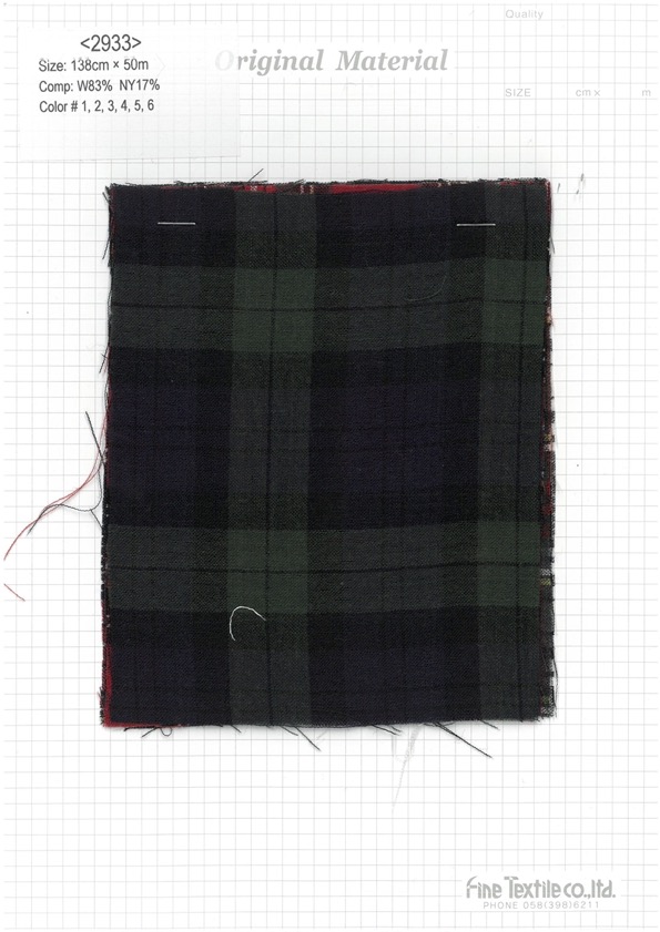 2933 Cuadro Gasa Lana[Fabrica Textil] Textil Fino