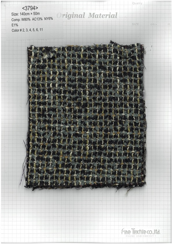 3794 Tweed De Lazo Oscuro[Fabrica Textil] Textil Fino