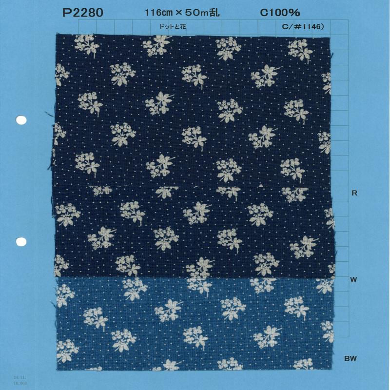 P2280-dotflower Cambray Descarga Estampado Puntos Y Flores[Fabrica Textil] Textil Yoshiwa