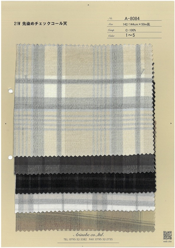 A-8084 Pana A Cuadros Teñida Con Hilo 21W[Fabrica Textil] ARINOBE CO., LTD.