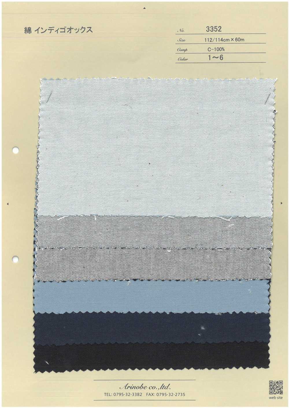 3352 Oxford De Algodón índigo[Fabrica Textil] ARINOBE CO., LTD.