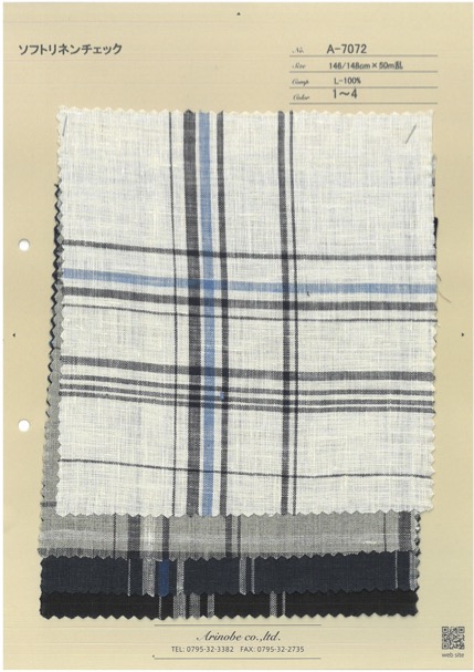 A-7072 Cuadros De Lino Suave[Fabrica Textil] ARINOBE CO., LTD.