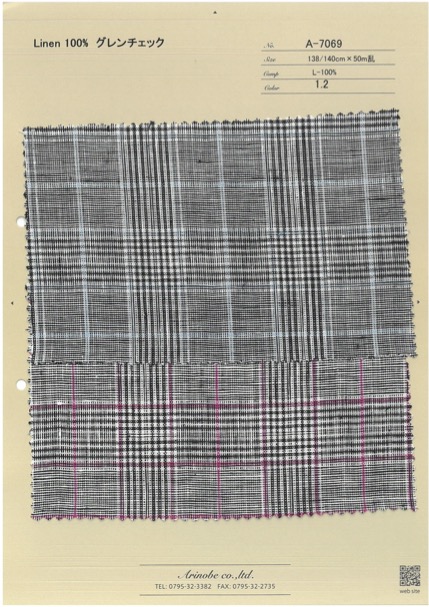 A-7069 Lino 100% Glen Check[Fabrica Textil] ARINOBE