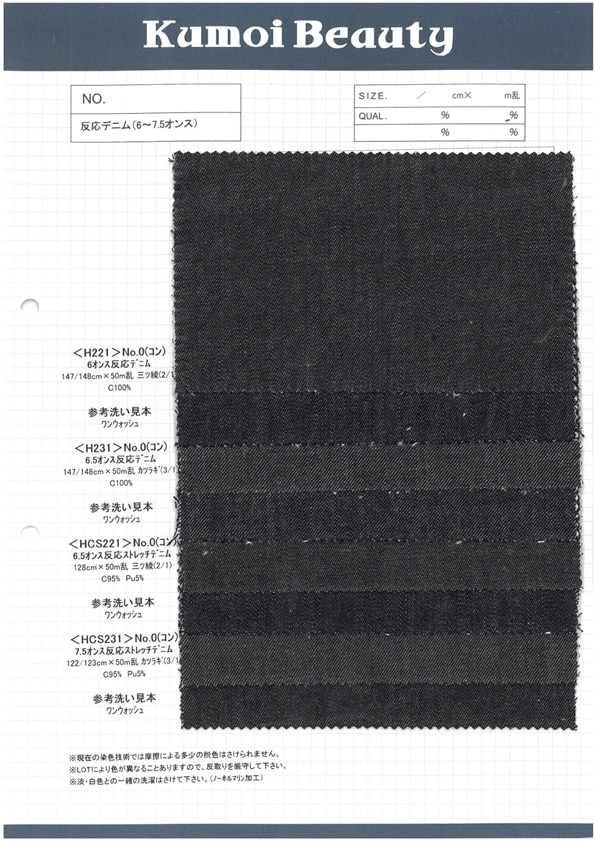 H221 Rollo De Tela Vaquera De 6 Onzas, Tejido De Sarga 3 (2/1)[Fabrica Textil] Kumoi Beauty (Pana De Terciopelo Chubu)