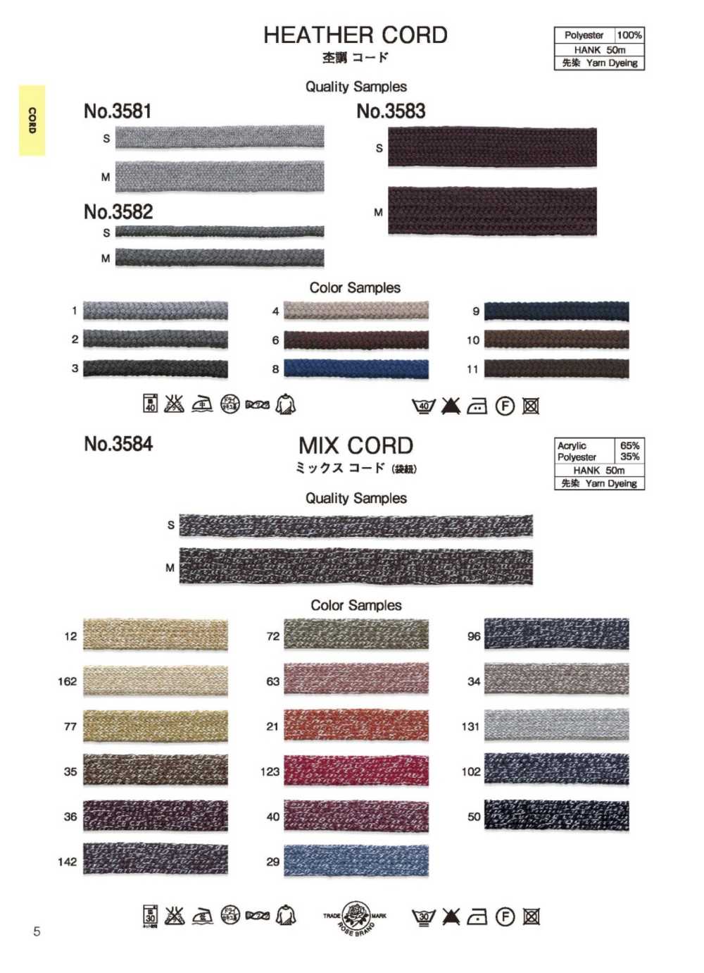 3581 Cordón Jaspeado[Cordón De Cinta De Cinta] ROSE BRAND(Marushin)