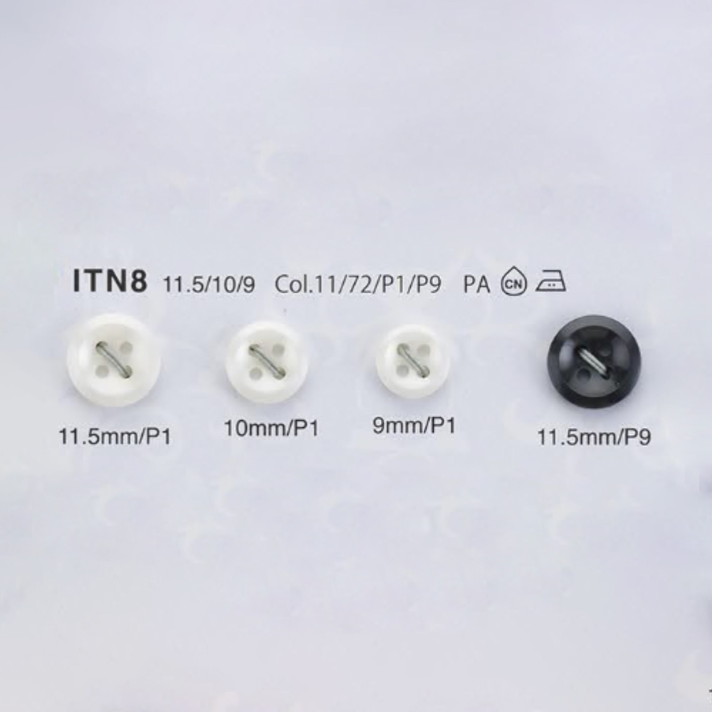 ITN8 Botón De Camisa De Nailon Resistente Al Calor Y A Los Impactos (Tono Perla) IRIS