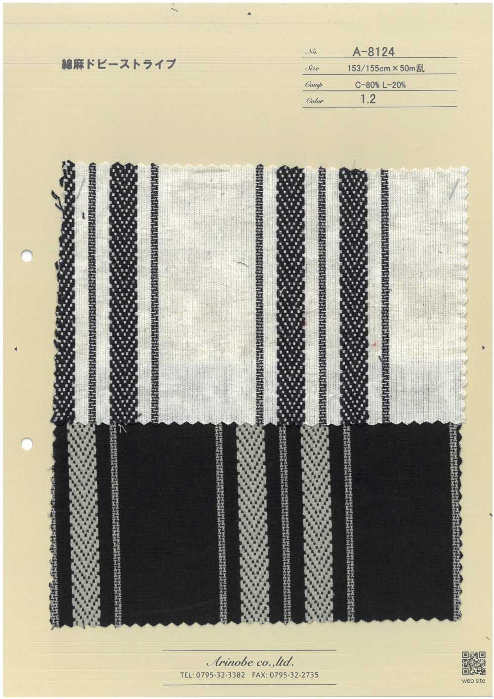A-8124 Rayas Dobby De Lino Y Algodón[Fabrica Textil] ARINOBE CO., LTD.