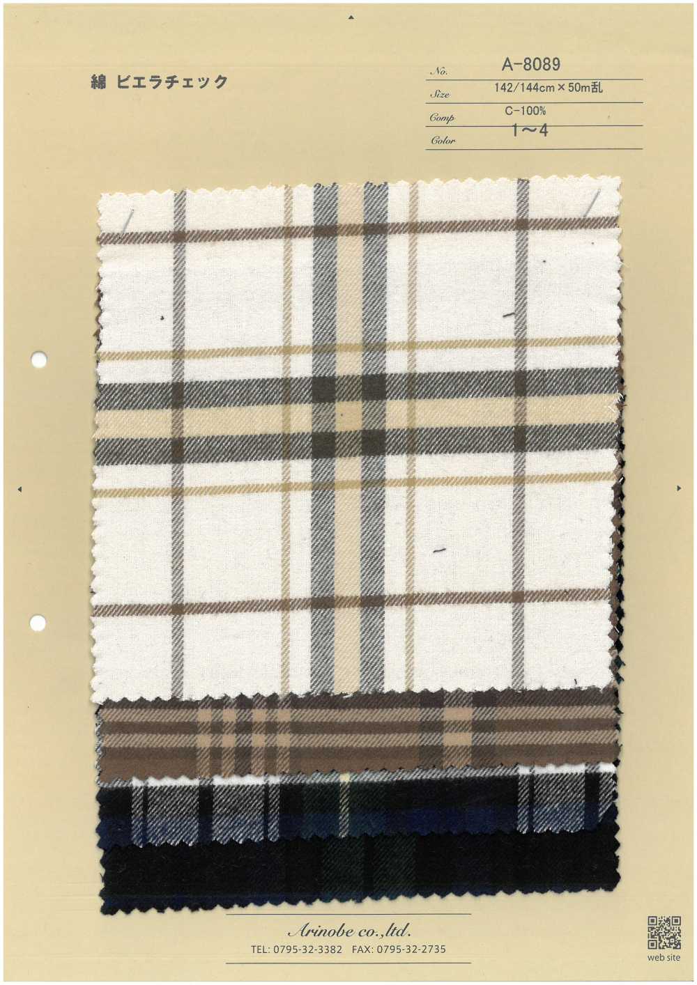 A-8089 Cuadros Viyella Algodón[Fabrica Textil] ARINOBE CO., LTD.