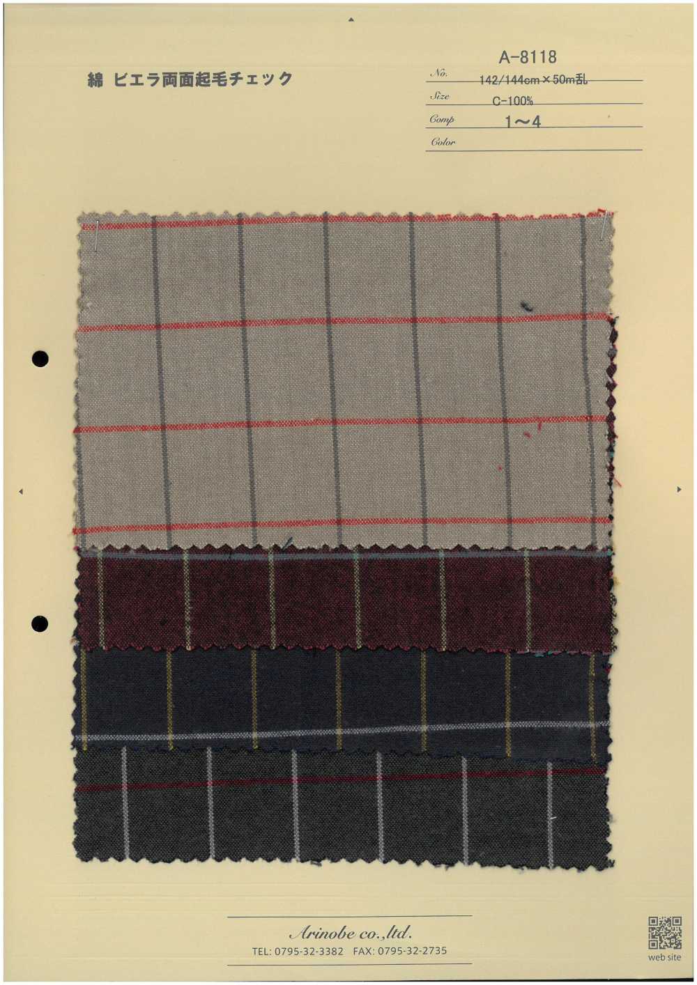 A-8118 Cuadros Viyella De Algodón Difuso De Doble Cara[Fabrica Textil] ARINOBE CO., LTD.