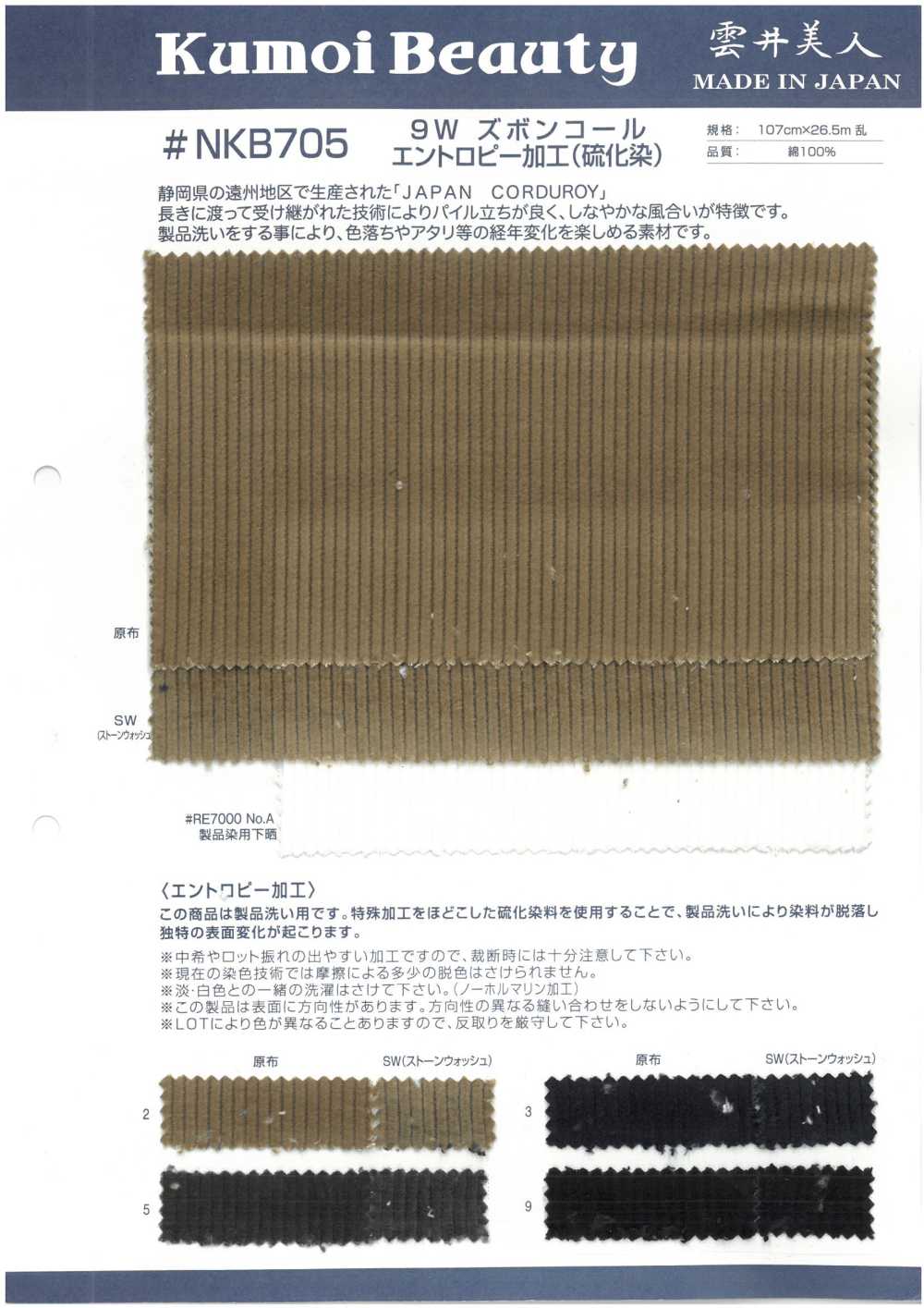 NKB705 Procesamiento De Entropía De Pana De Pantalones 9W (Teñido De Sulfuro)[Fabrica Textil] Kumoi Beauty (Pana De Terciopelo Chubu)