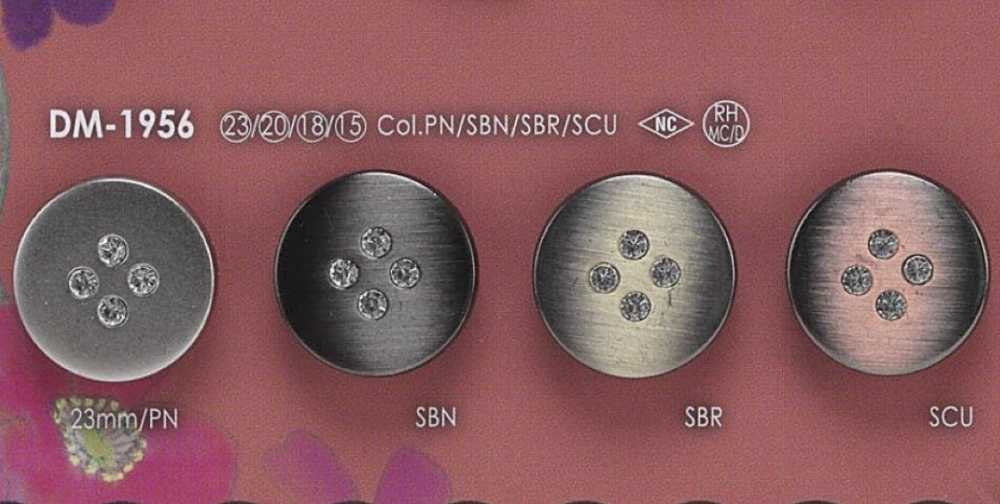 DM1956 Botón De Vástago De Medio Anillo Circular De Vidrio/metal Alto IRIS