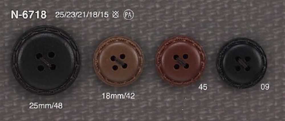N6718 Botón De Resina De Nailon Con 4 Agujeros En La Parte Delantera IRIS
