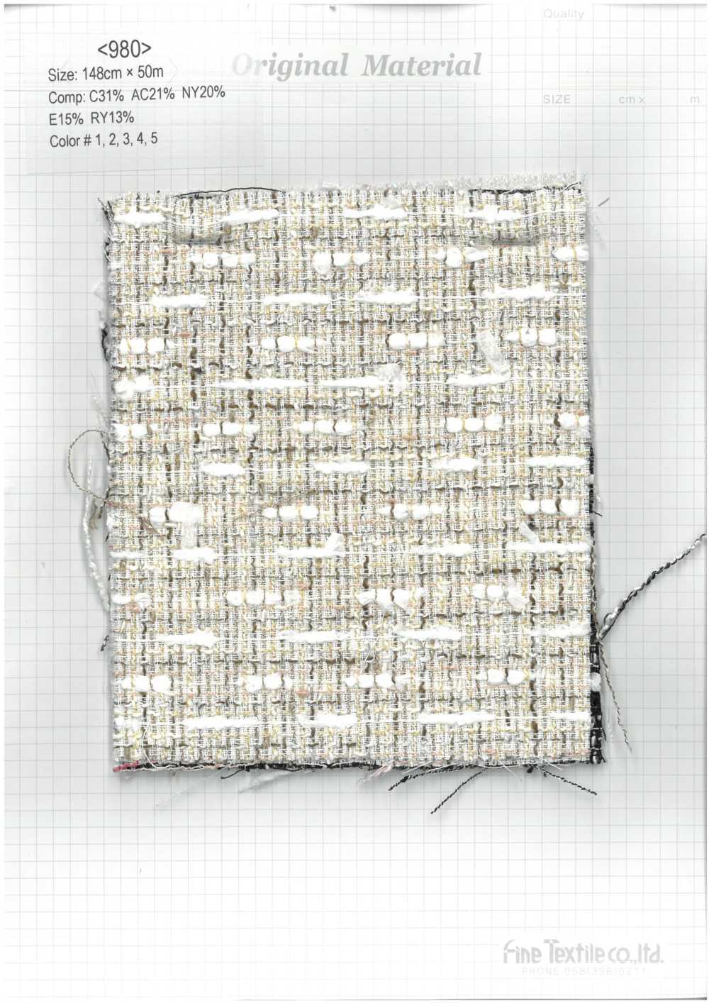 980 Tweed De Verano De Hilo Elegante[Fabrica Textil] Textil Fino