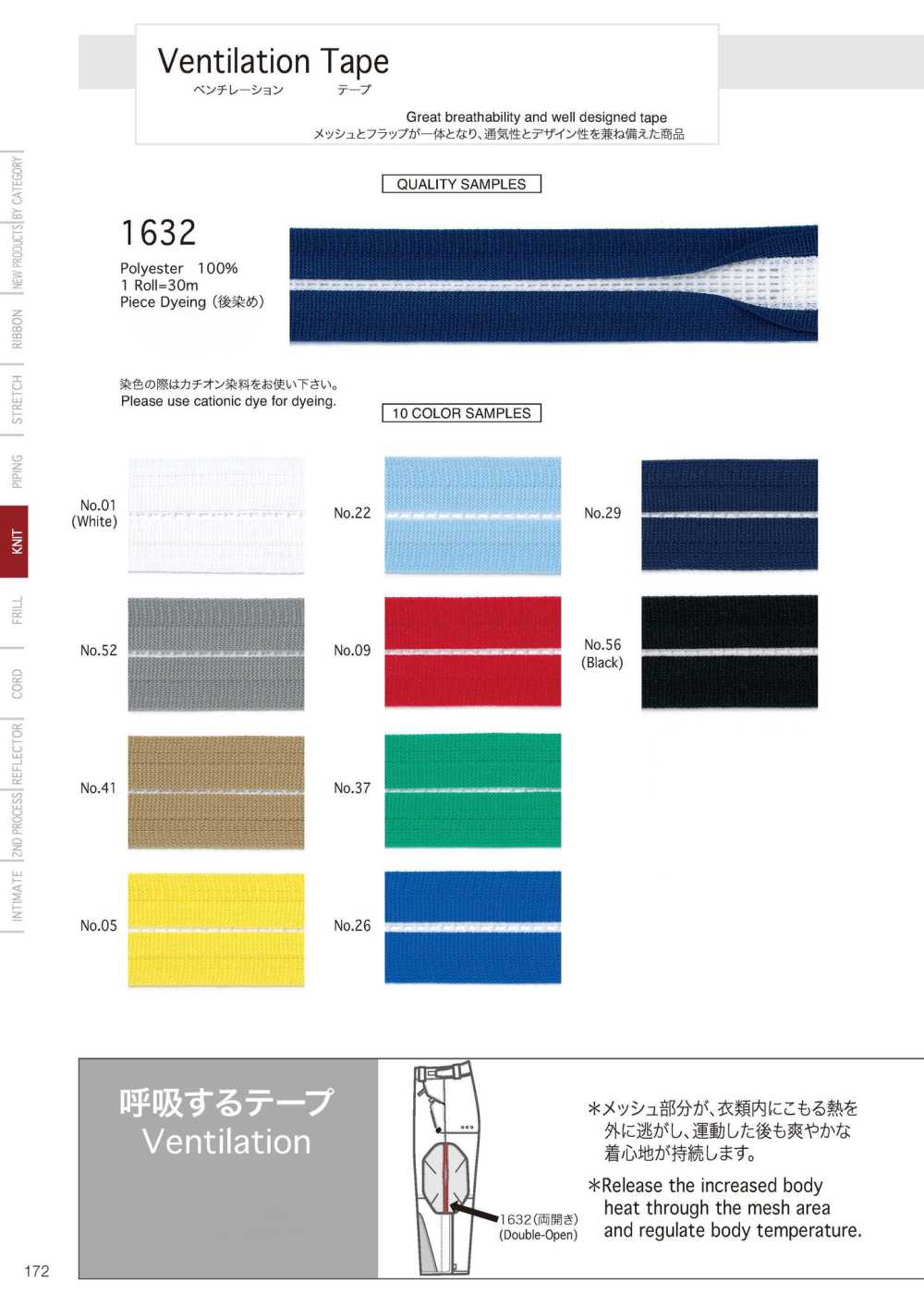 1632 Cinta De Ventilación[Cordón De Cinta De Cinta] Telala (Industria De La Cinta Inoue)