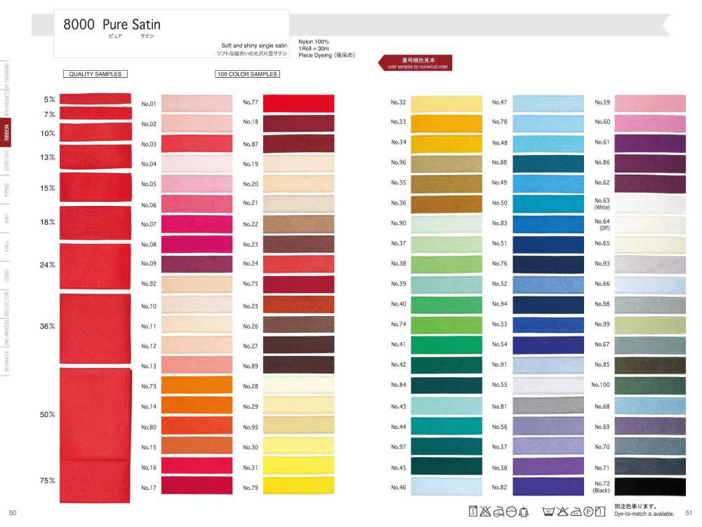 8000 Puro Satén[Cordón De Cinta De Cinta] Telala (Industria De La Cinta Inoue)