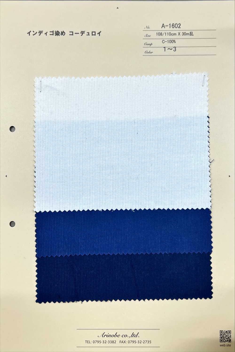 A-1602 Pana Teñida De índigo[Fabrica Textil] ARINOBE CO., LTD.