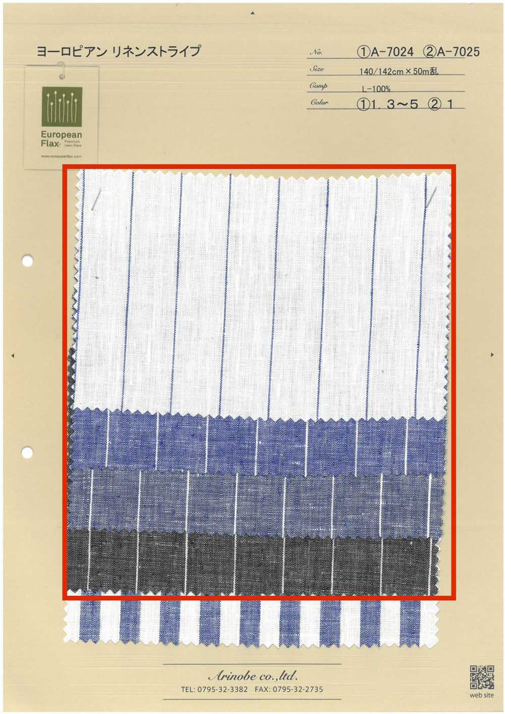 A-7024 Rayas De Lino Europeas[Fabrica Textil] ARINOBE CO., LTD.