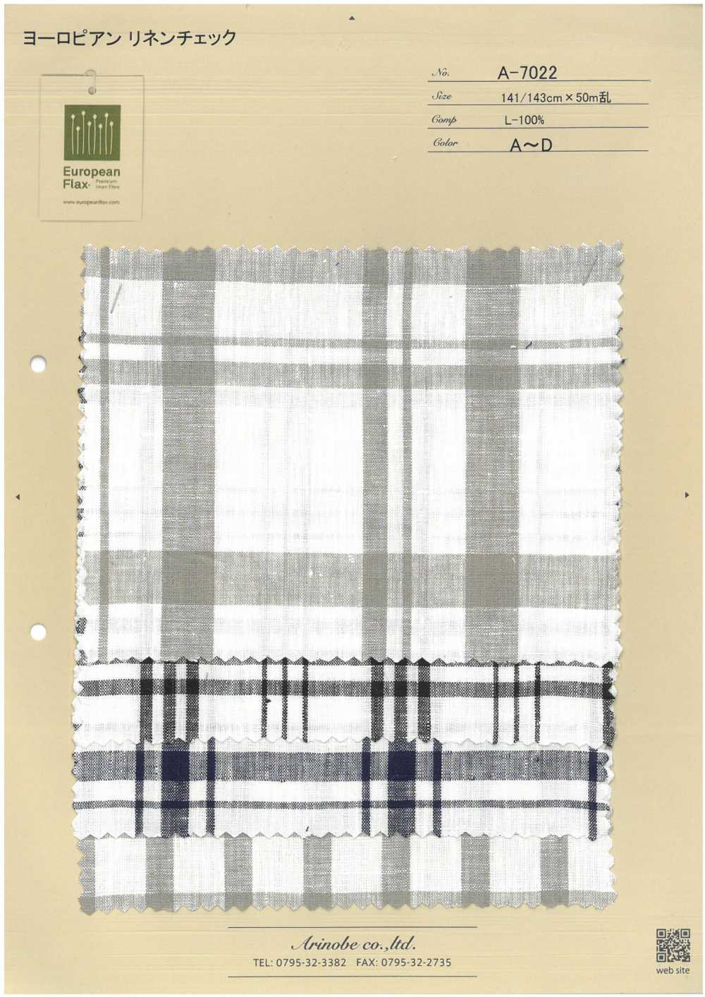 A-7022 Cuadro De Lino Europeo[Fabrica Textil] ARINOBE CO., LTD.