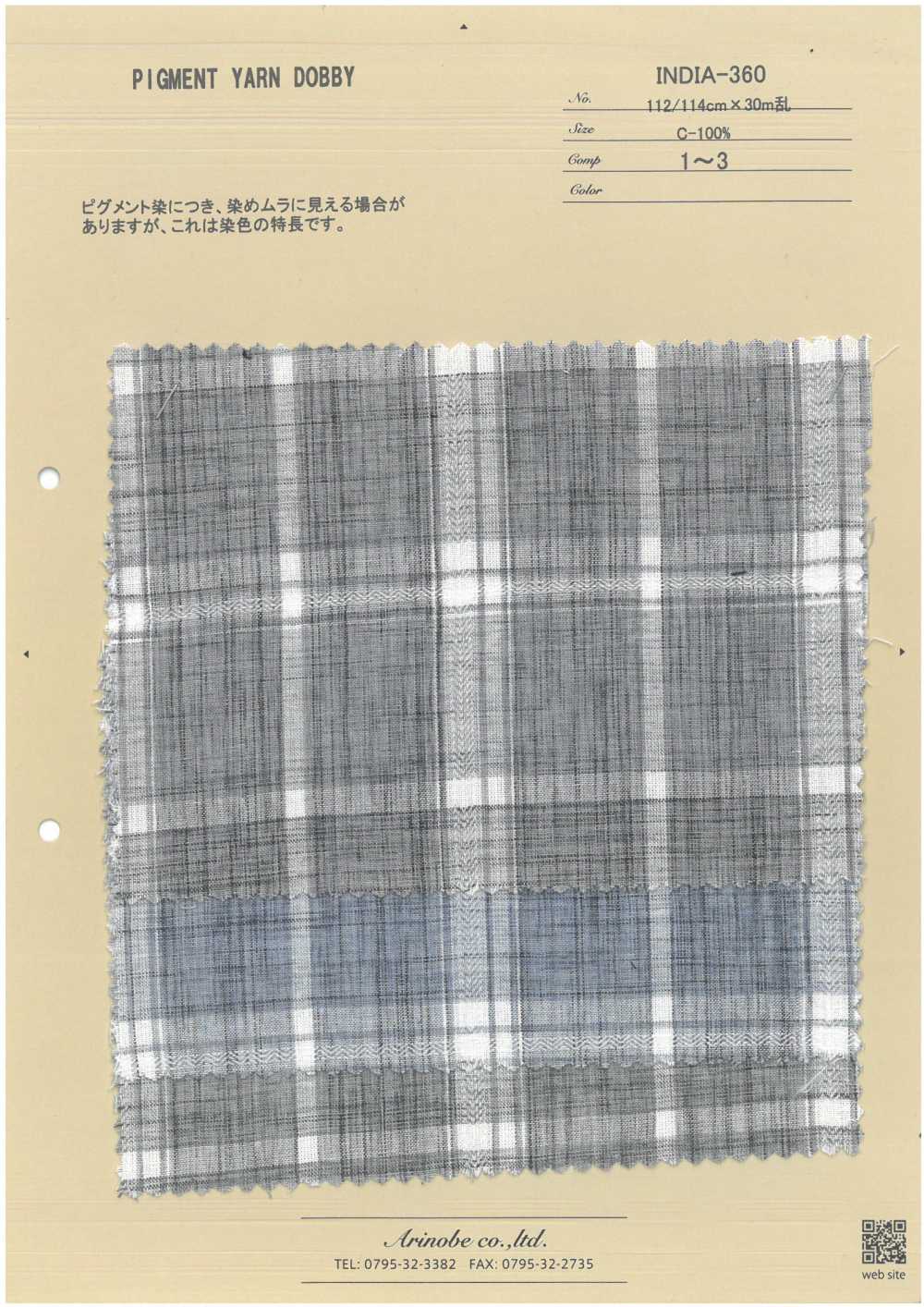 INDIA-360 HILO DE PIGMENTO DOBBY[Fabrica Textil] ARINOBE CO., LTD.