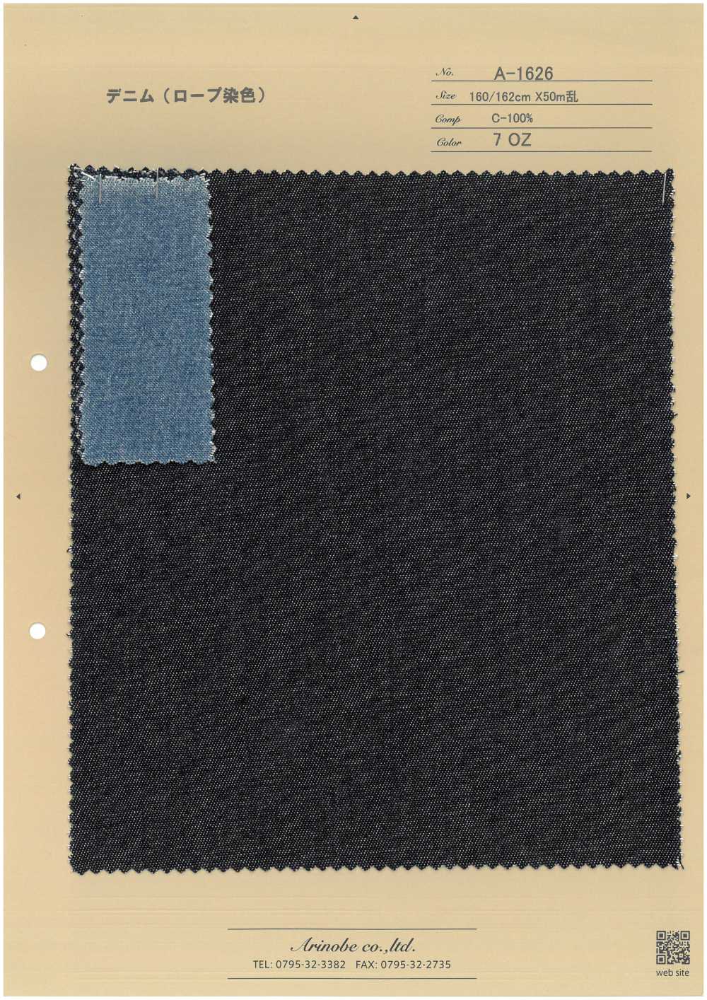 A-1626 Denim (Teñido En Cuerda)[Fabrica Textil] ARINOBE CO., LTD.