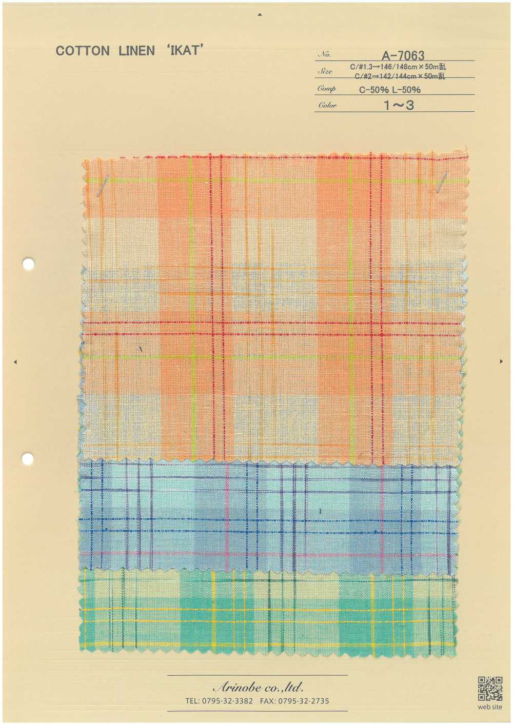 A-7063 Lino De Algodón 'IKAT'[Fabrica Textil] ARINOBE