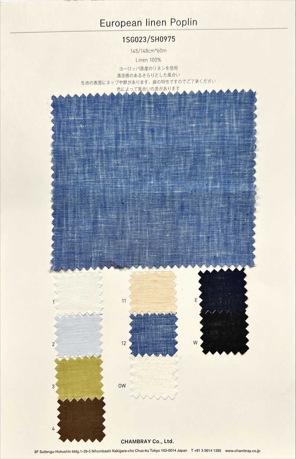 1SG023 Popelina De Lino Europea[Fabrica Textil] Chambray