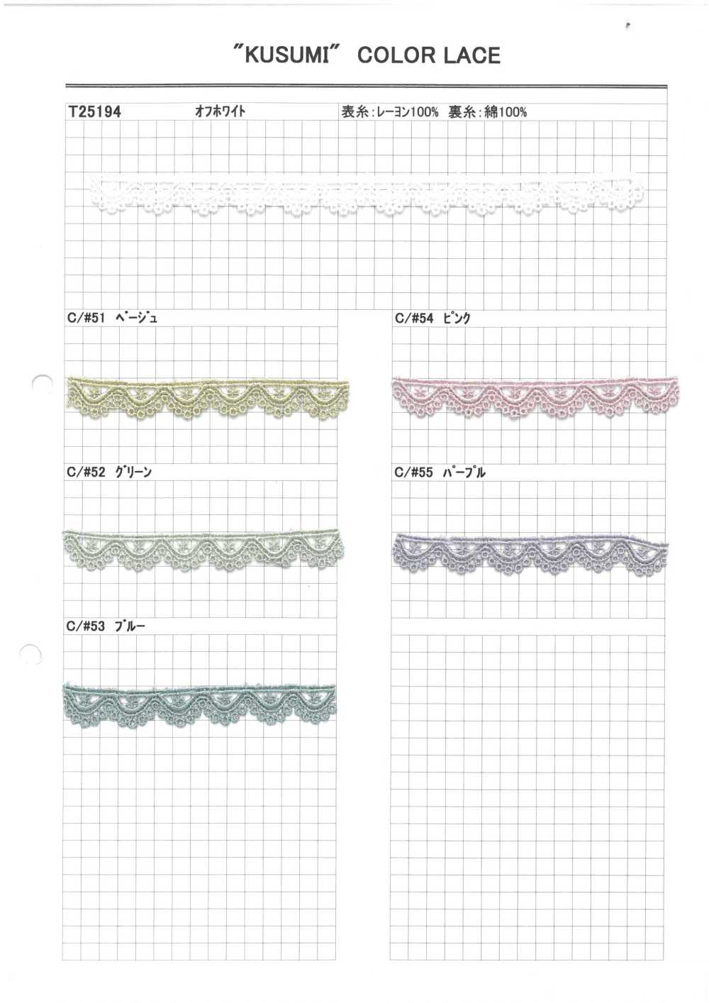 T25194 Encaje Químico[Cordón] Kyowa Lace