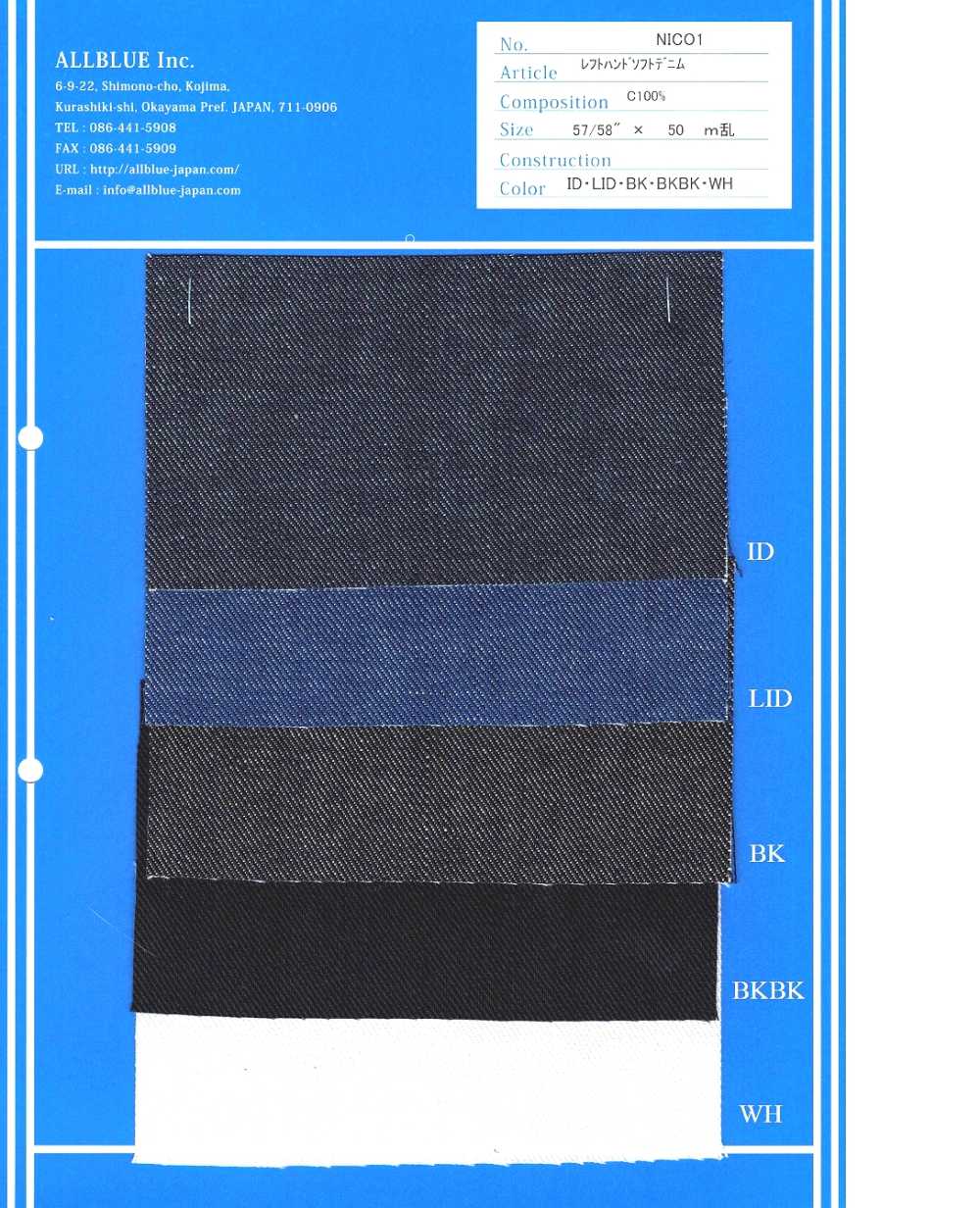 NICO1 Denim Suave Para Mano Izquierda[Fabrica Textil] Todo Azul