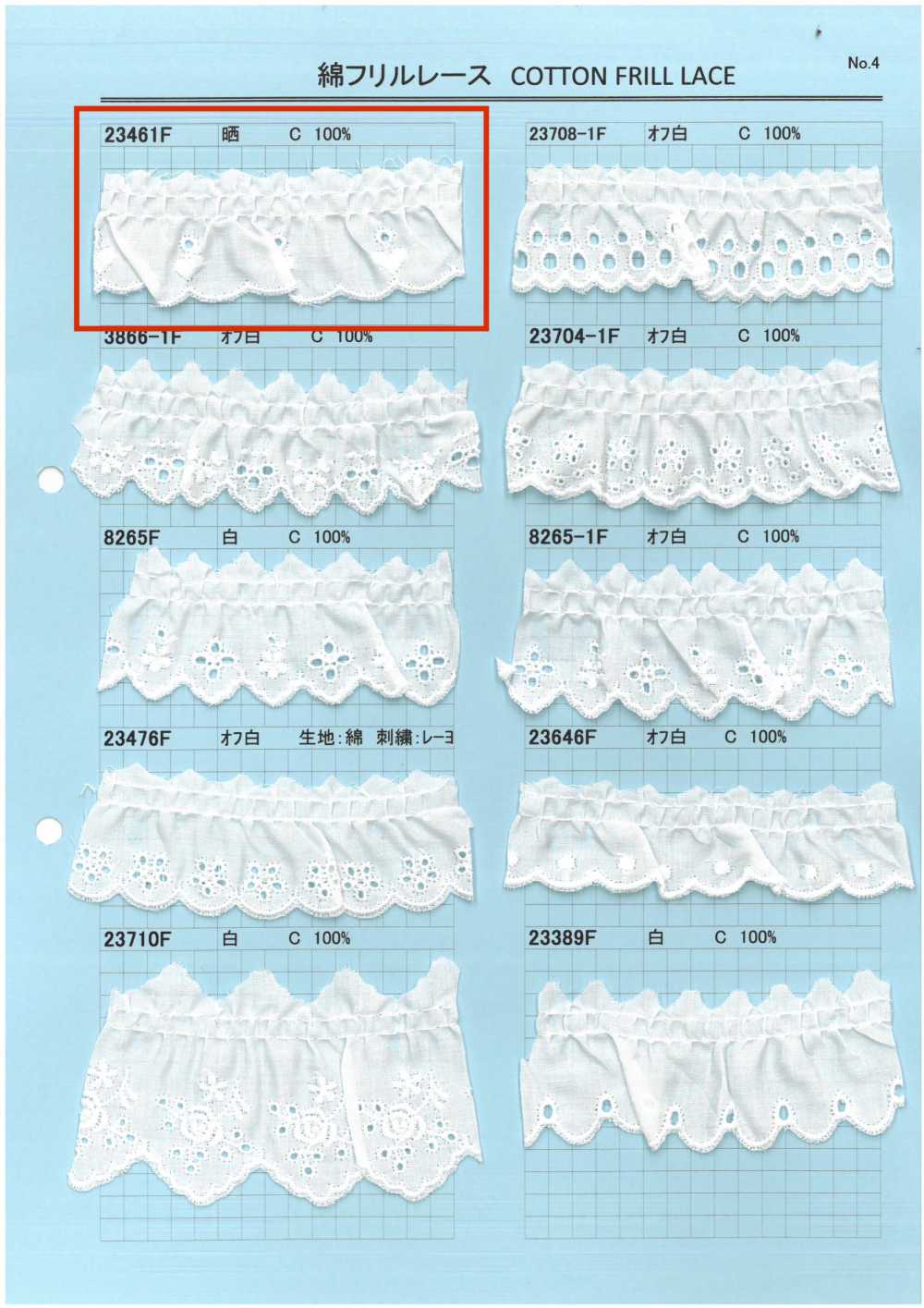 23461F Encaje Con Volantes De Algodón[Cordón] Kyowa Lace