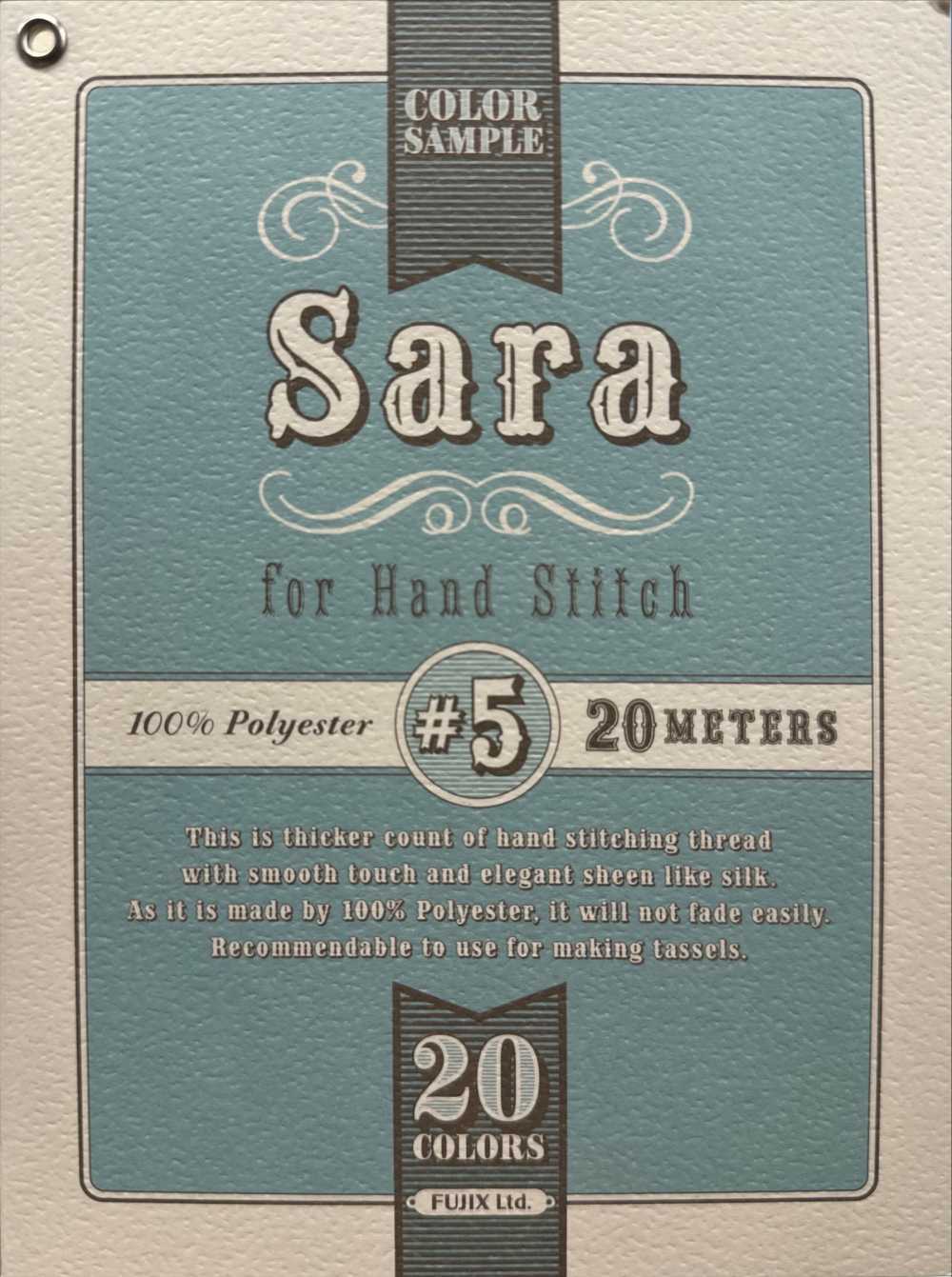 FUJIX-SAMPLE-26 Tarjeta De Muestra De Hilo Para Coser A Mano Sarah FUJIX
