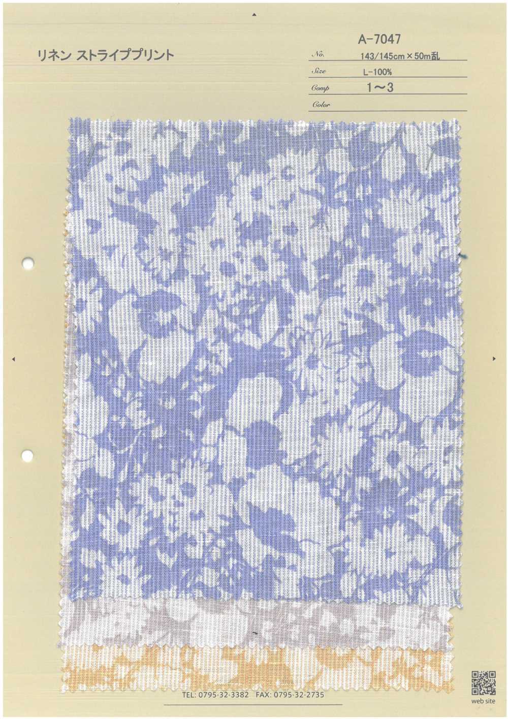 A-7047 Estampado De Rayas De Lino[Fabrica Textil] Ariyoshi Shoten