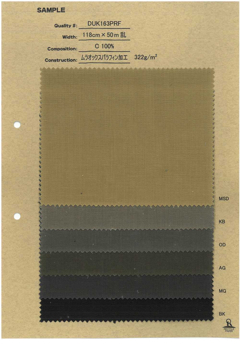 DUK163PRF Procesamiento De Parafina Muraox[Fabrica Textil] Corporación Ryoyu