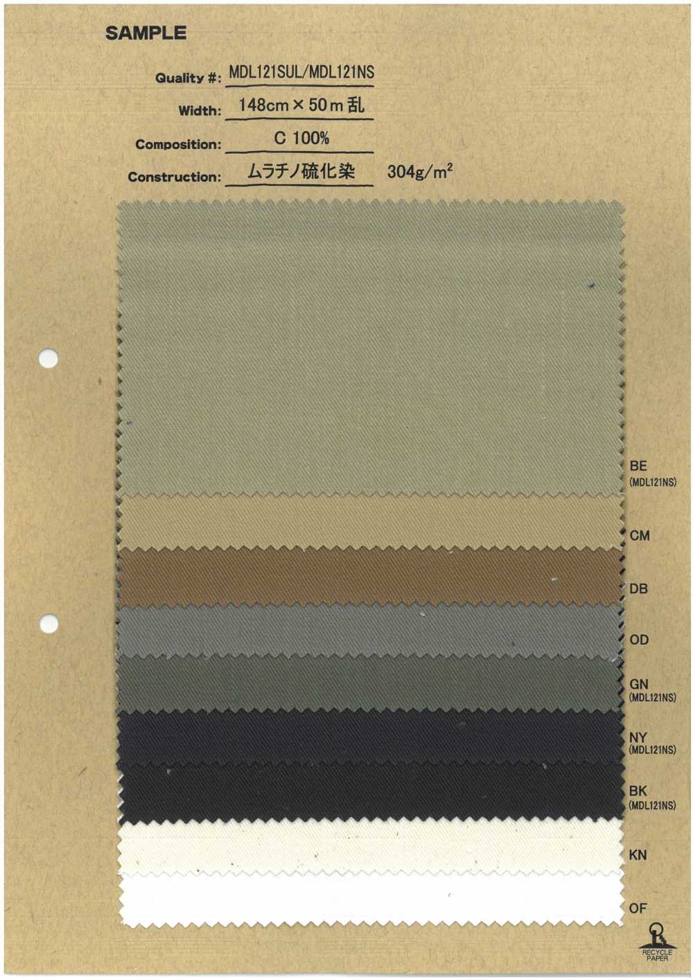 MDL121SUL Teñido Con Azufre Murachino[Fabrica Textil] Corporación Ryoyu