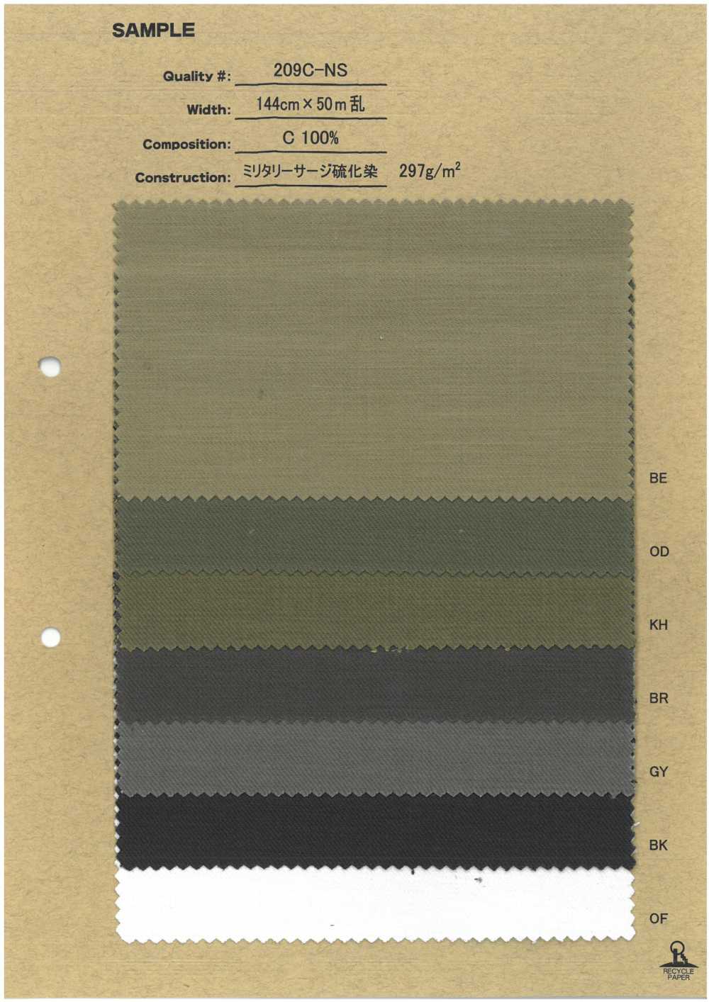 209C-NS Teñido De Azufre De Sarga Militar[Fabrica Textil] Corporación Ryoyu