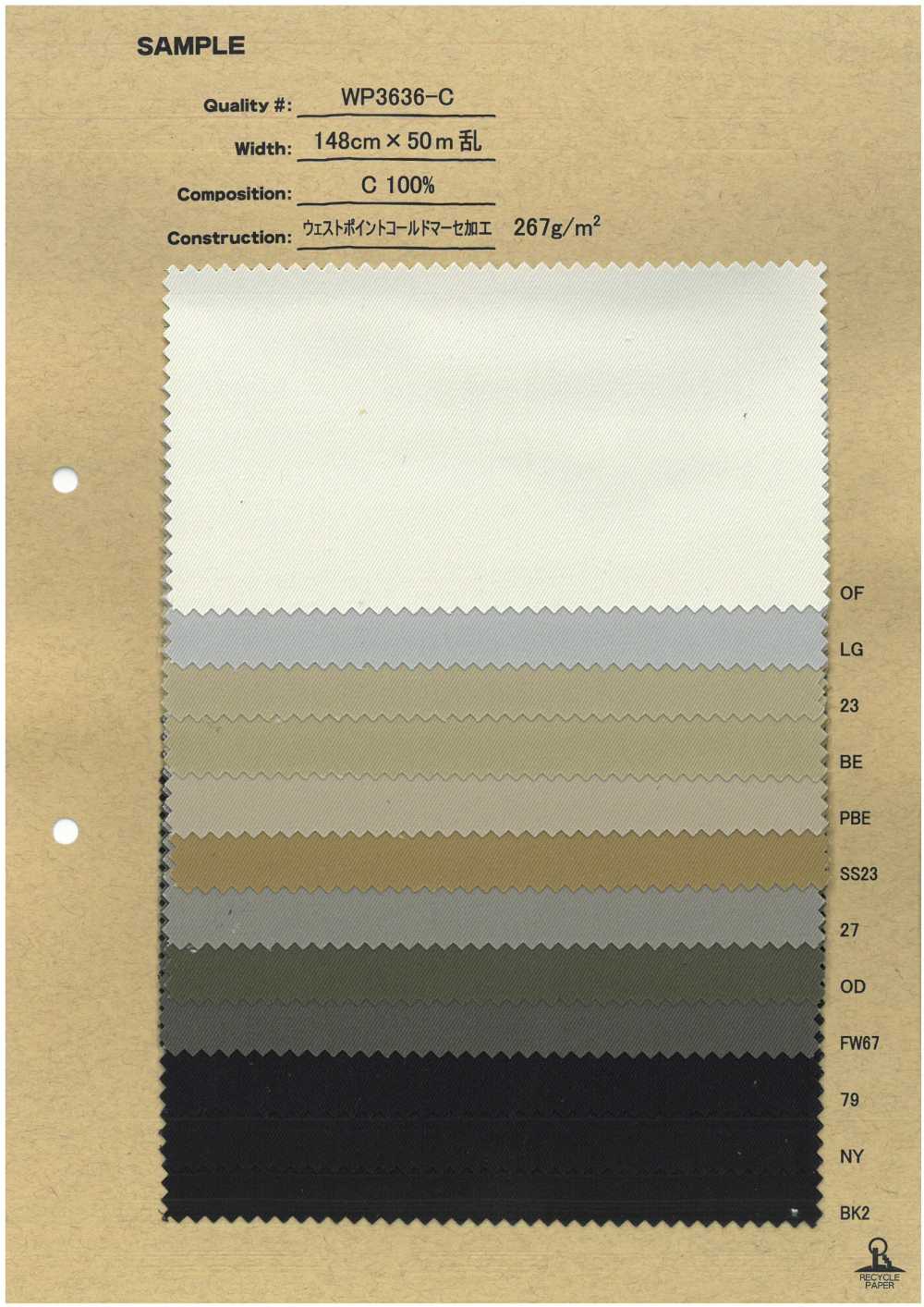 WP3636-C Procesamiento De Domer De Pana De West Point[Fabrica Textil] Sin Nombre